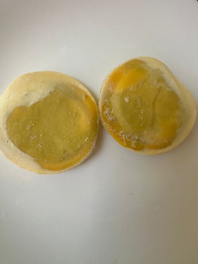 Sorrentino masa de zapallo relleno espinaca con tofu (vegano)